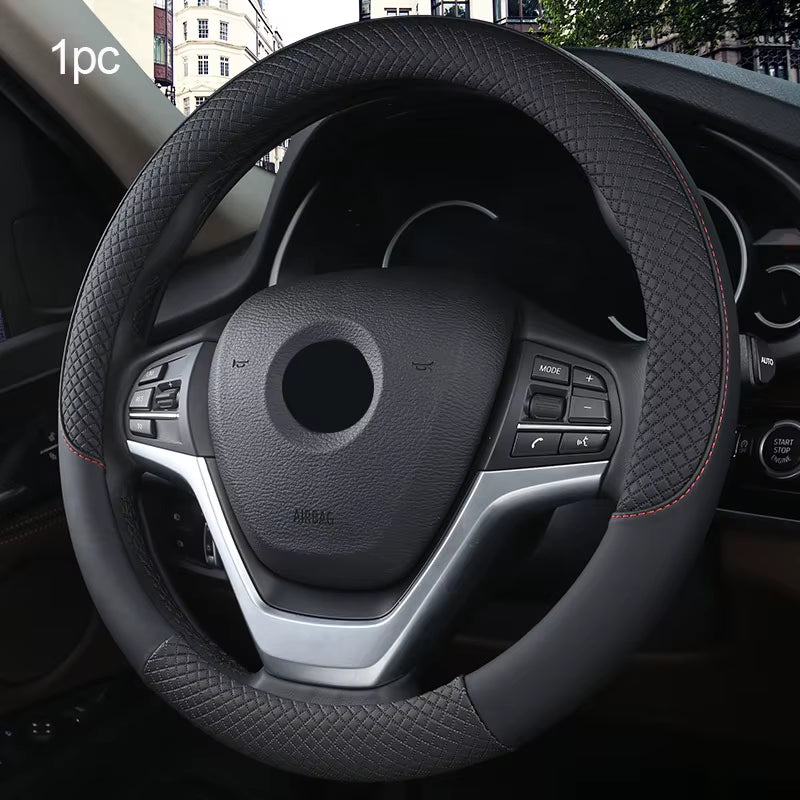 Universal New Steering Wheel Cover Breathable Artificial Leather Car Steering-Wheel Cover Fabric Braid Auto Interior Accessories