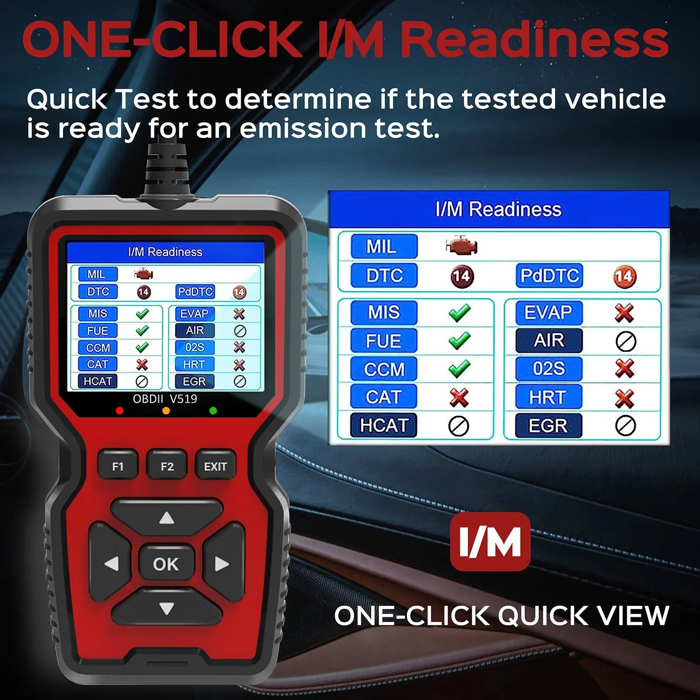 Car OBD2 Scanner Diagnostic Tool V519 Multi-Language OBDII Car Voltage Tester Engine Fault Code Scanner Car Code Reader