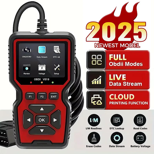 Car OBD2 Scanner Diagnostic Tool V519 Multi-Language OBDII Car Voltage Tester Engine Fault Code Scanner Car Code Reader