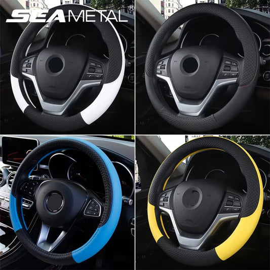 Universal New Steering Wheel Cover Breathable Artificial Leather Car Steering-Wheel Cover Fabric Braid Auto Interior Accessories