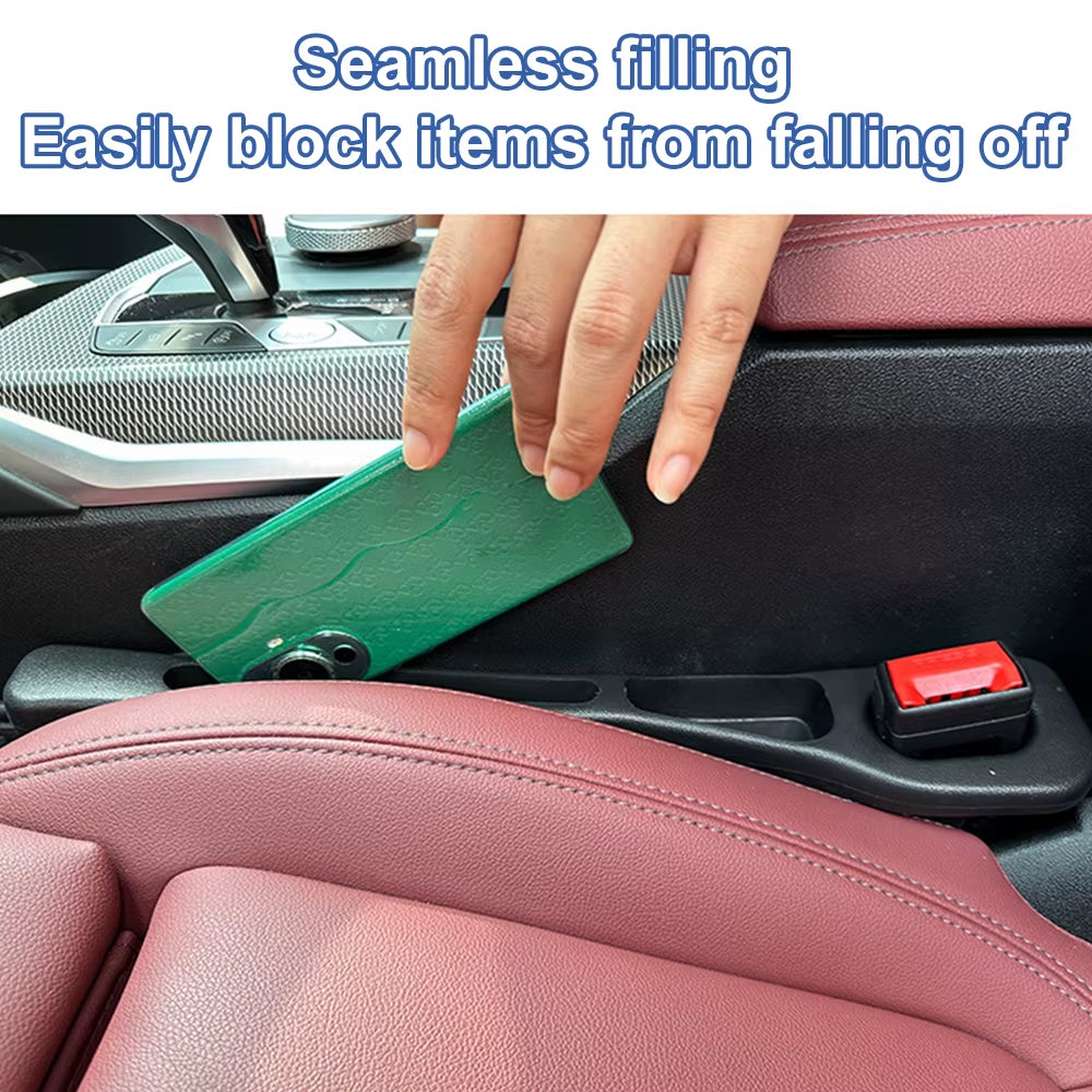 2X Car Seat Gap Filler Organizer U Waterproof Car Seat Gap Plug Strip with 2 Grooves Seat Gap Storage Auto Interior Accessories