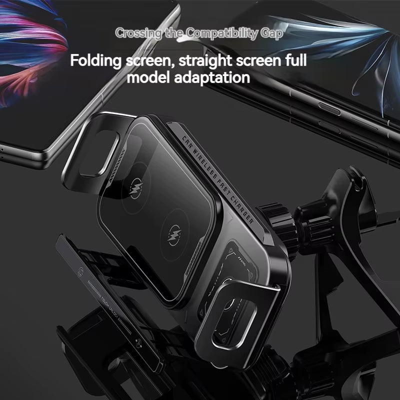 Car Phone Holder Wireless Charger Touch Control Stand for Samsung Galaxy Fold 6 5 4 Z Flip Iphone 16 15 14 13 Pro Max