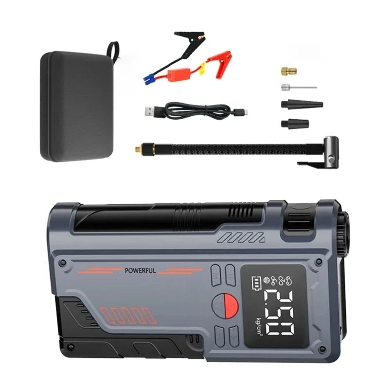14.8V Car Emergency Power Jump Starter 1000A Digital Tire Inflator Air