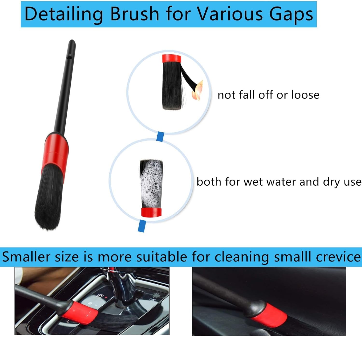 Car Interior Duster Detail Brush Cleaning Gel Kit, Soft Dash Vent Dusting Slime Putty Detailing Brushes Accessories Essentials Supplies Tools for Auto,Truck,Suv,Rv