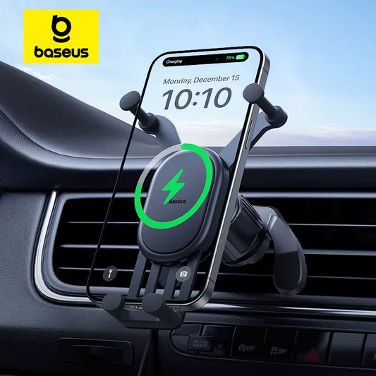 Baseus Car Phone Holder Wireless Charger Car Charger for Air Vent Mount Fast Charging for Iphone 12 13 14 Support Xiaomi Huawei
