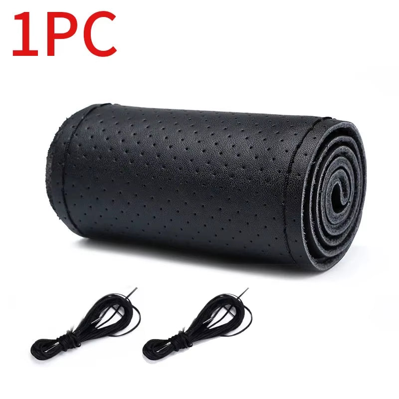 Genuine Leather Steering Wheel Cover for Car Braiding Steering Wheel Protector Covers anti Scratch Steering Accessories
