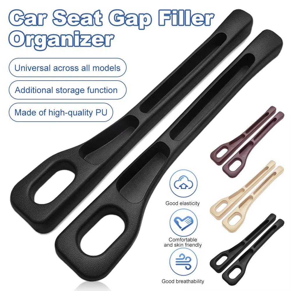 2Pcs Car Seat Gap Filler Organizer PU Waterproof Universal Car Gap Filler Seat Gap Storage Organizer Car Interior Accessories