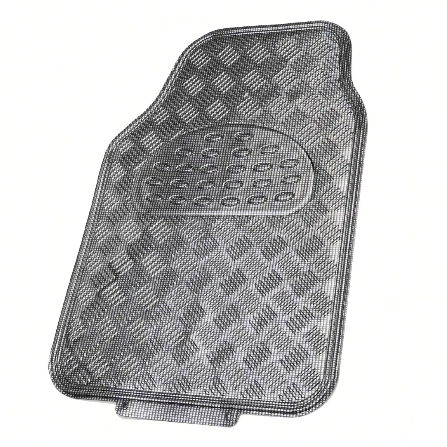 Universal Four-Piece Car Floor Mats. Bright Chrome Finish, Easy to Clean and Dry. Provides Full Coverage. Car Mats Floor