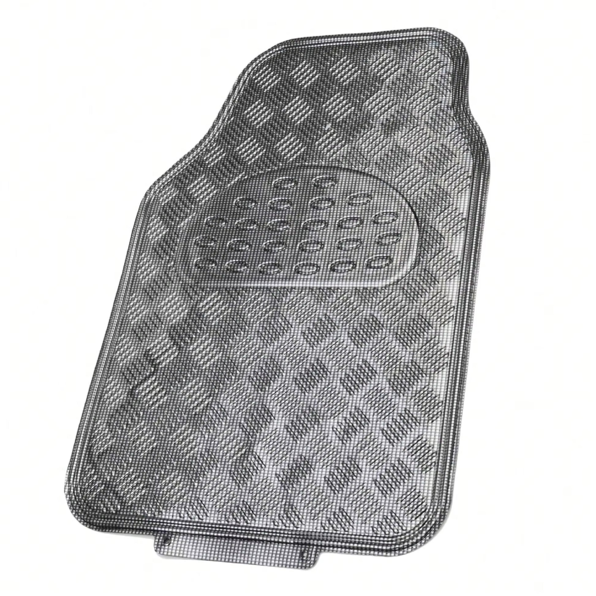 Universal Four-Piece Car Floor Mats. Bright Chrome Finish, Easy to Clean and Dry. Provides Full Coverage. Car Mats Floor