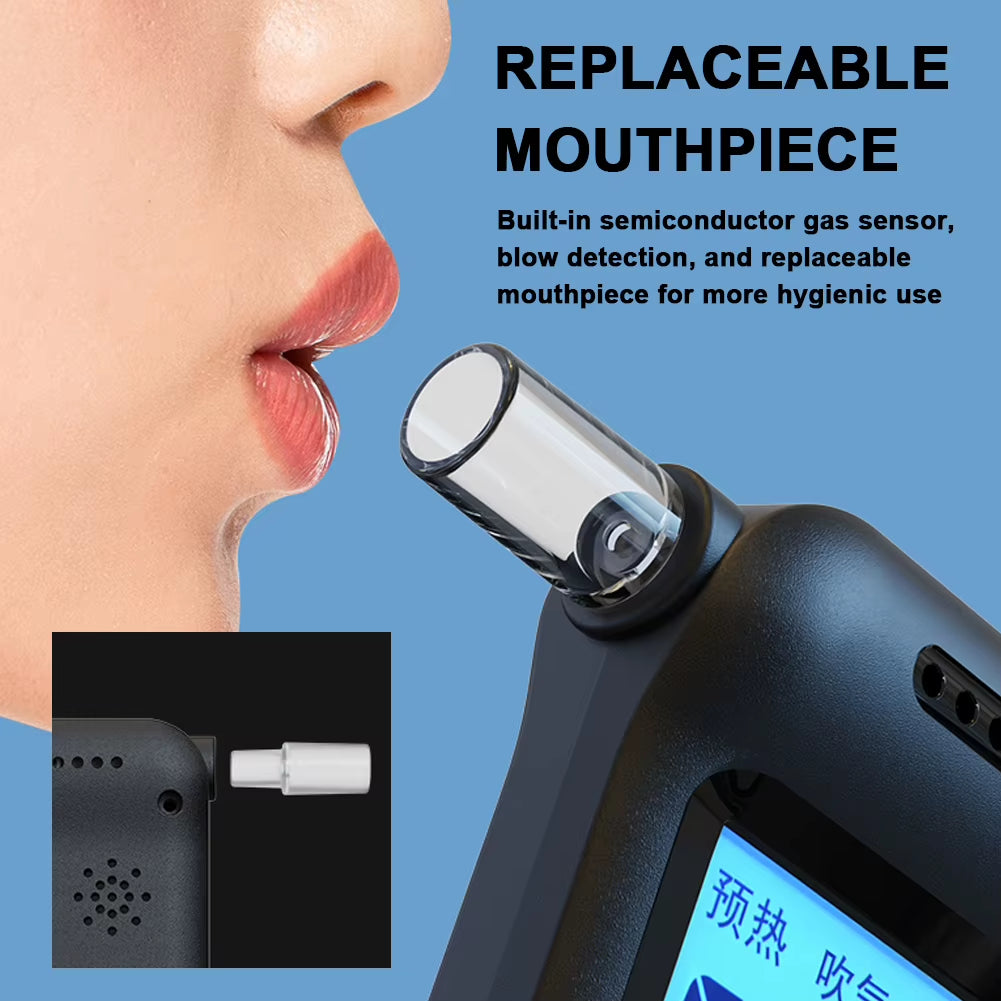 MR997 Handheld Alcohols Tester Portable High-Precise Alcohols Detector High-Sensitive Electronic Breathalyzer LCD Display