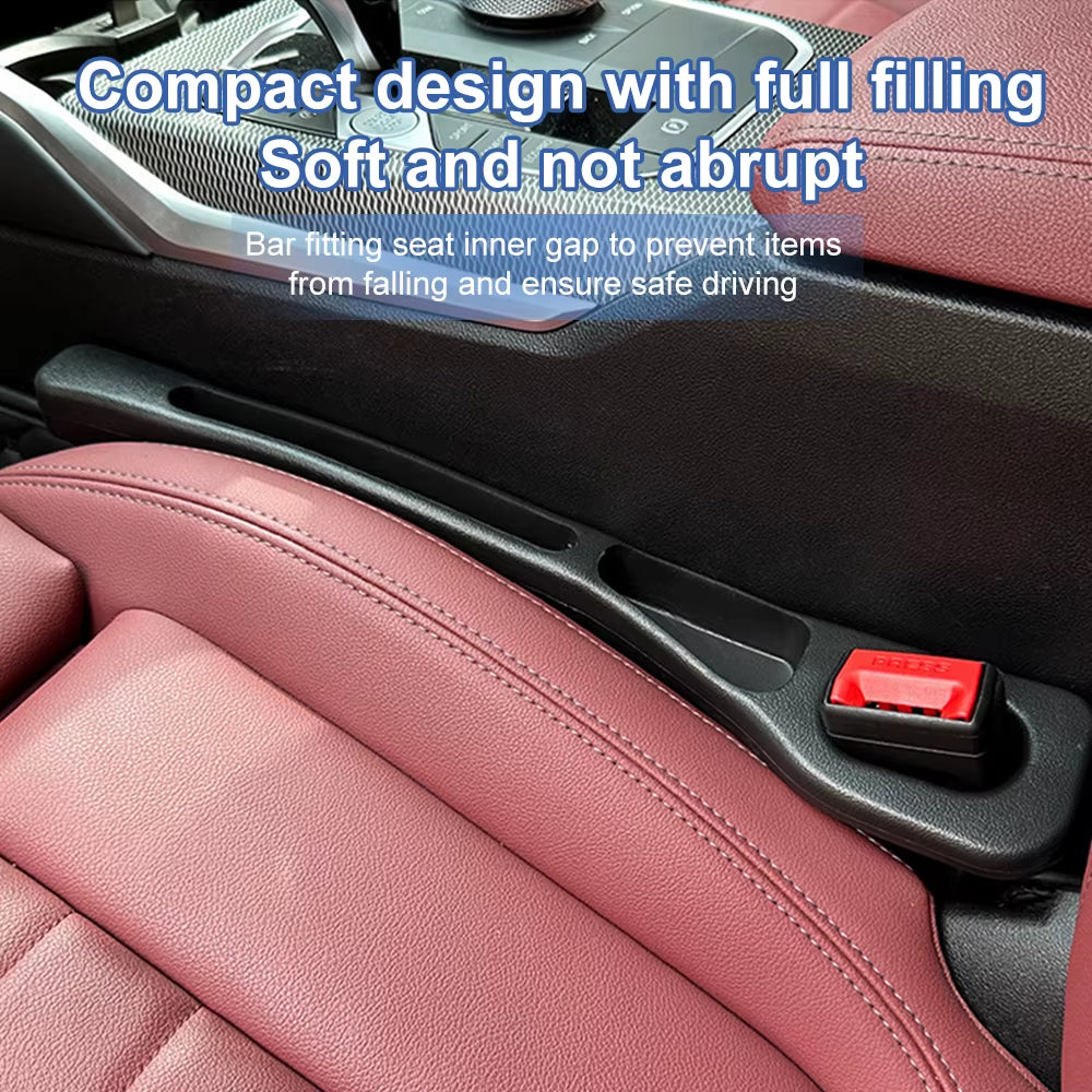 2X Car Seat Gap Filler Organizer U Waterproof Car Seat Gap Plug Strip with 2 Grooves Seat Gap Storage Auto Interior Accessories
