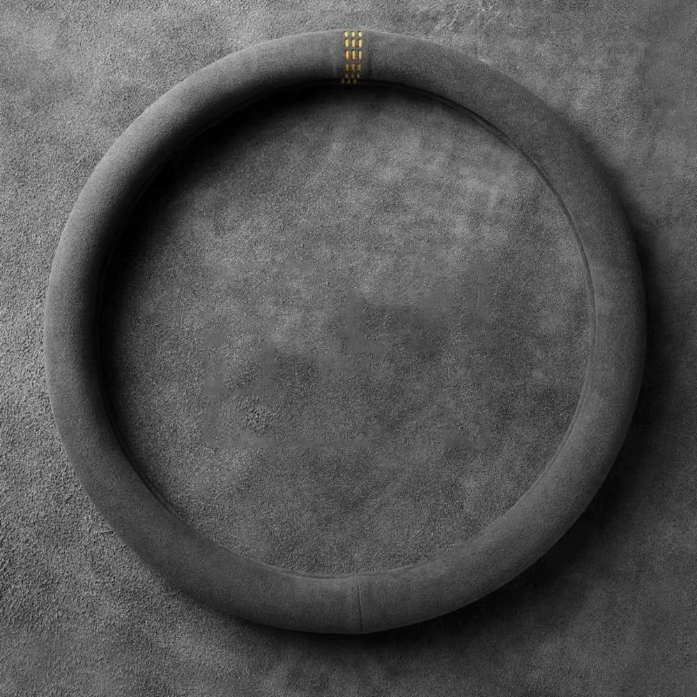 Car Steering Wheel Covers Cowhide Suede Steering Wheel Cover Wrap Universal 37-38Cm Breathable Steering Covers Car Accessories