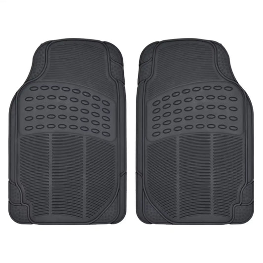 Black Car Floor Mats for Cars, Trucks, and Suvs. Two-Piece, Universal Design, All-Weather Car Floor Mats. Black, Stain-Resistant