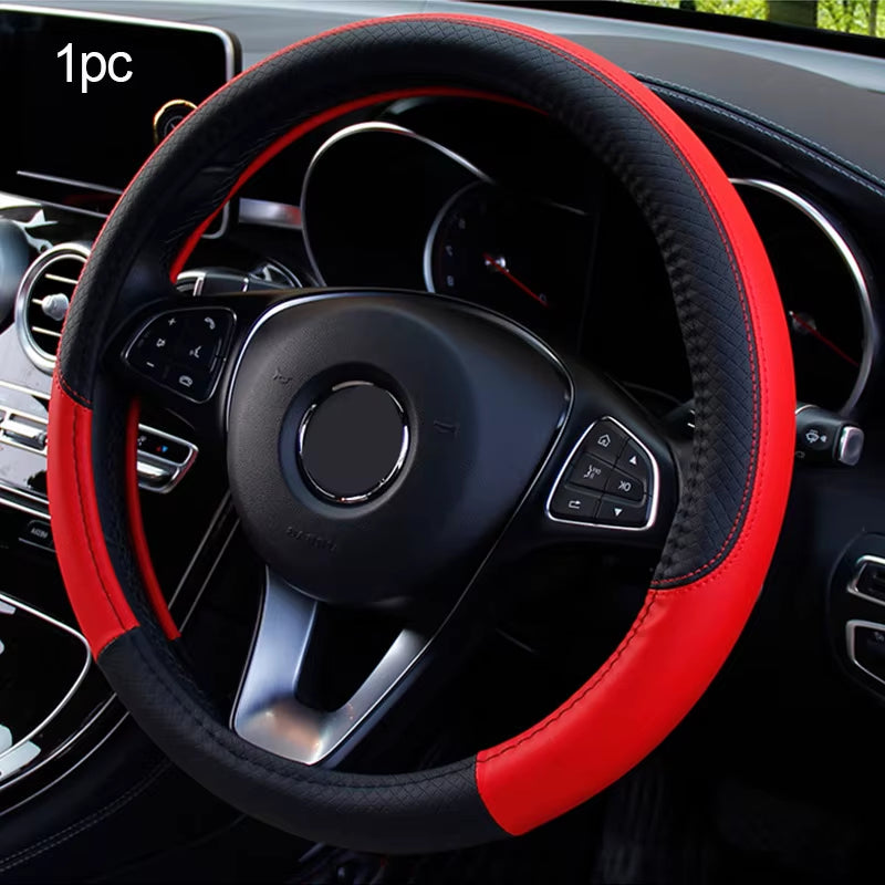 Universal New Steering Wheel Cover Breathable Artificial Leather Car Steering-Wheel Cover Fabric Braid Auto Interior Accessories