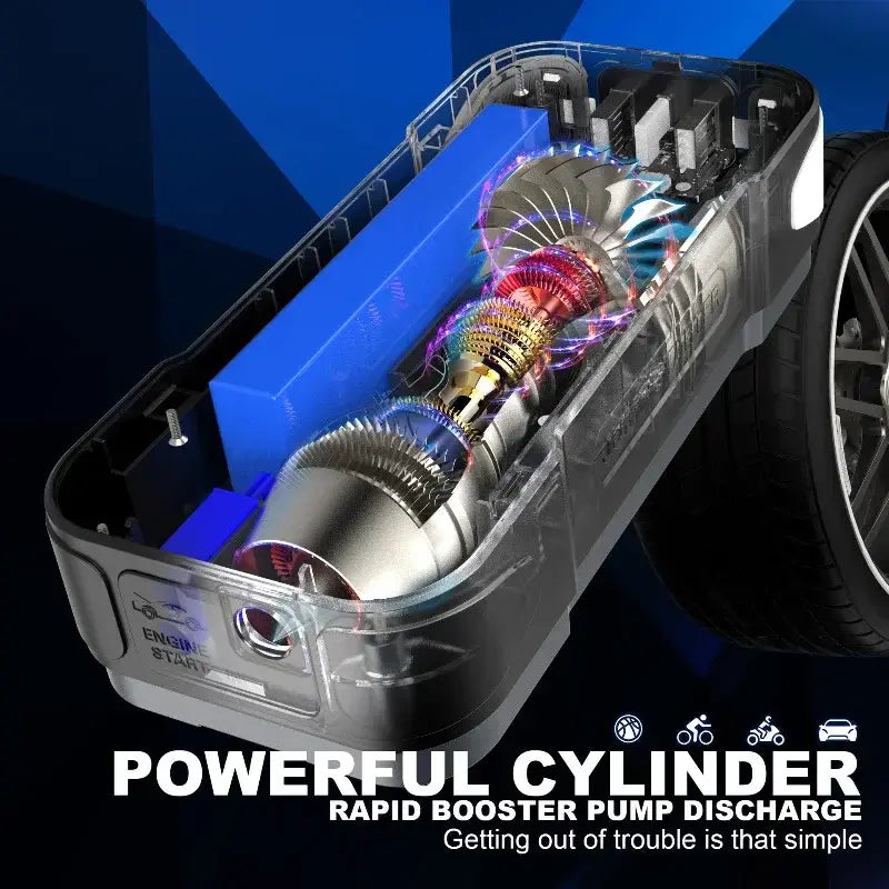 Portable 4 in 1 Jump Starter with Air Pump