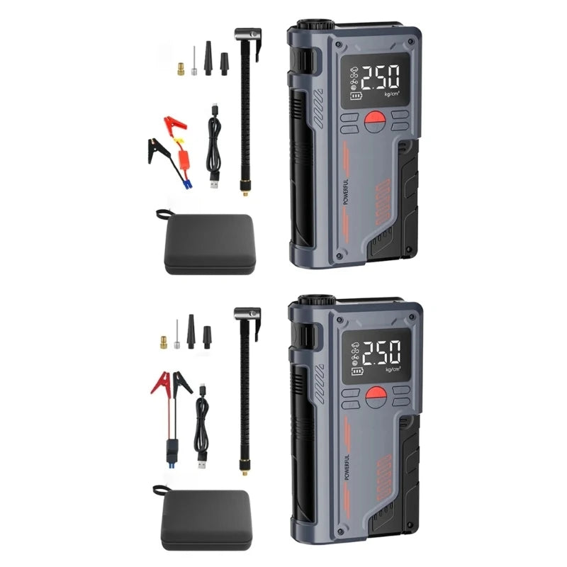 14.8V Car Emergency Power Jump Starter 1000A Digital Tire Inflator Air