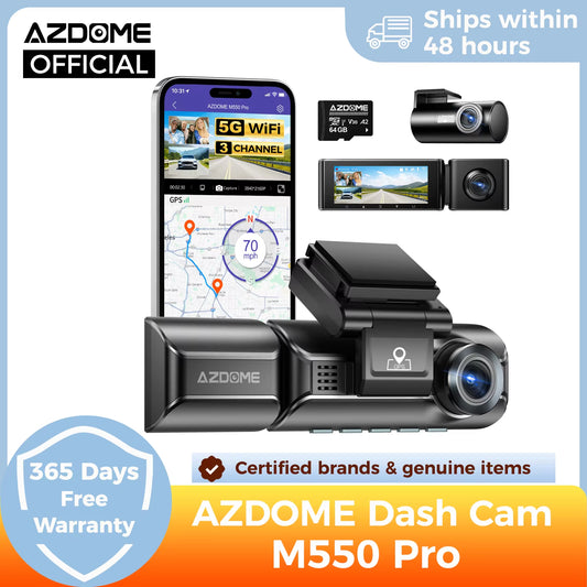 M550 Pro 5.8Ghz Wifi 2/3 Channel Dash Cam 4K+1080P Built-In GPS 3.19