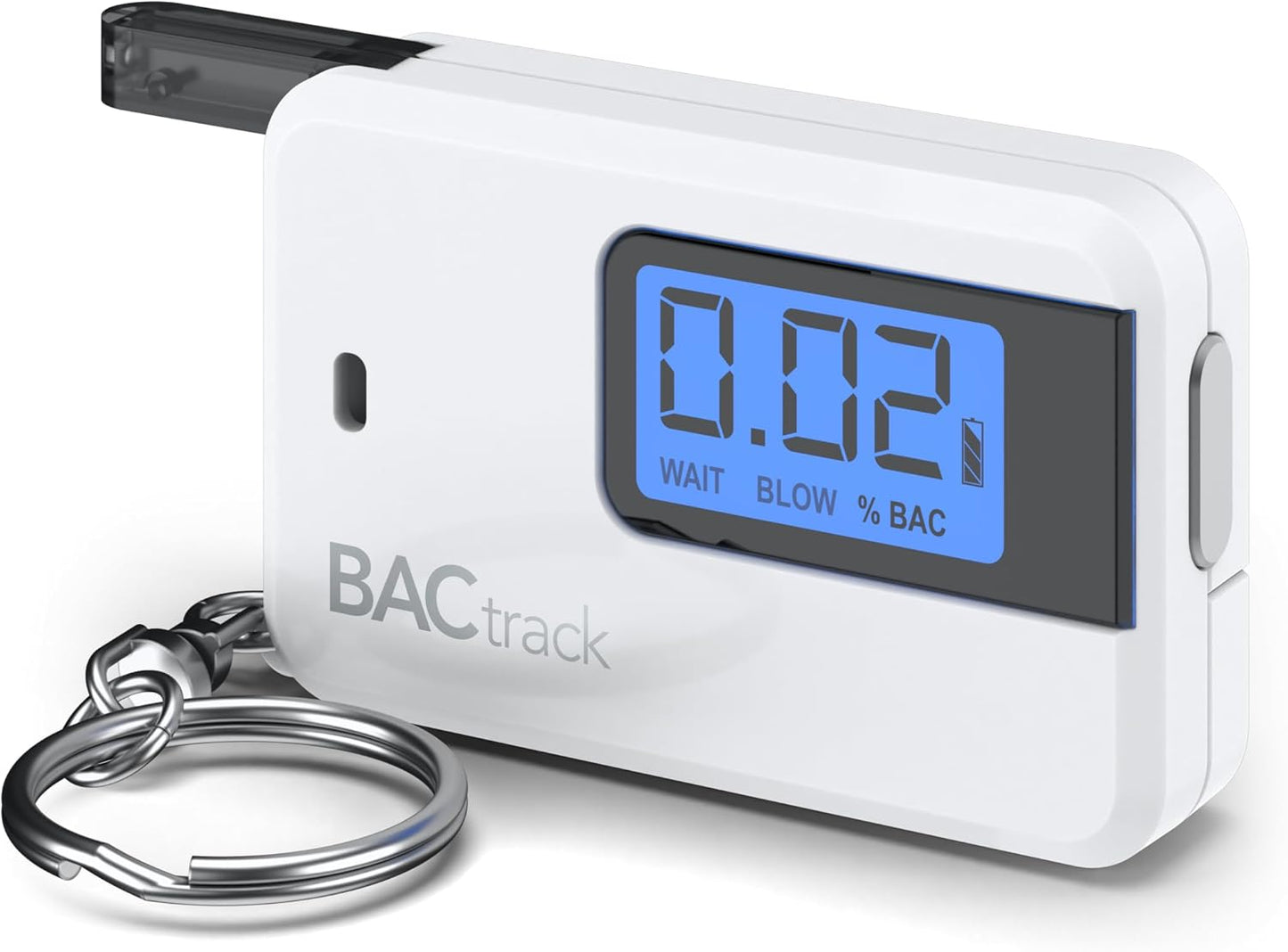 Go Keychain Breathalyzer (White) | Ultra-Portable Pocket Keyring Alcohol Tester for Personal Use