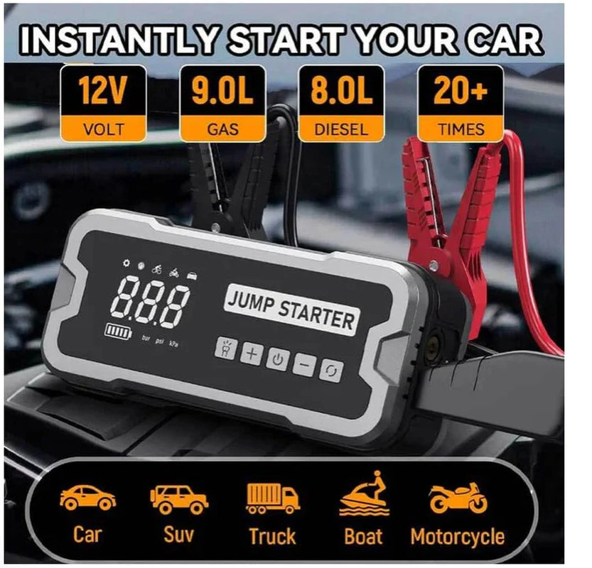 Portable 4 in 1 Jump Starter with Air Pump