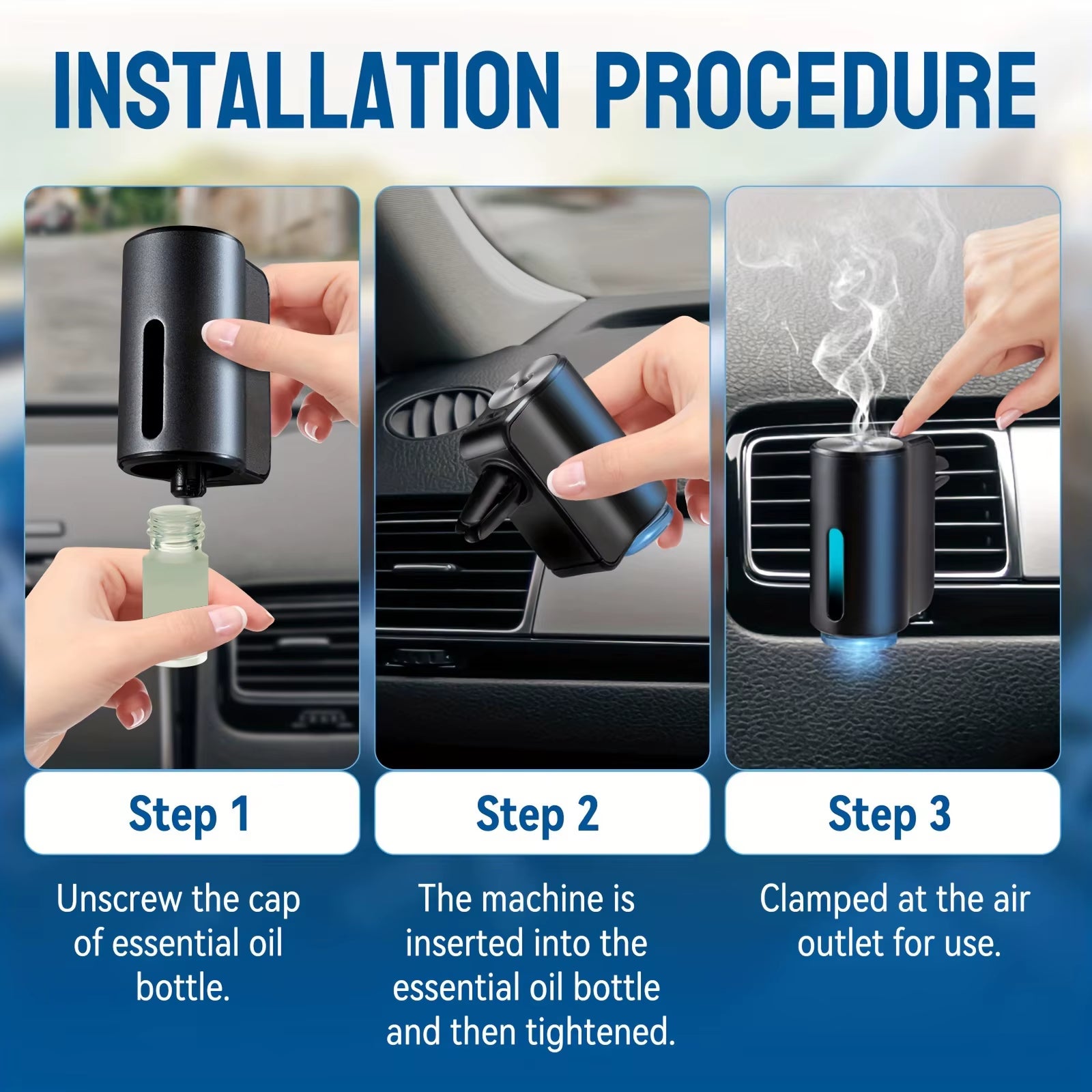 New Smart Car Air Aromatherapy Diffuser Car Air Fresheners Humidifier Aromatherapy Freshener Removing Odors Car Accessories