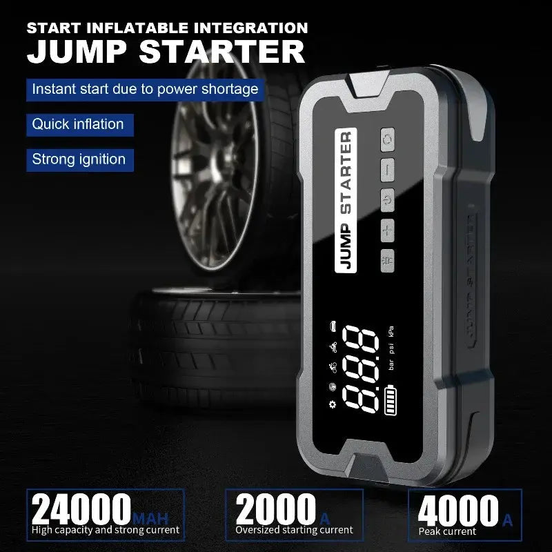 Portable 4 in 1 Jump Starter with Air Pump