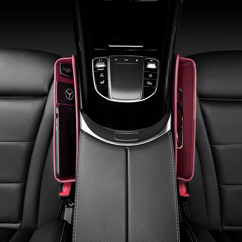 Leather Car Seat Gap Slot Storage Box Case Drop Stop Plug Filler Crevice Phone Holder Front between Seat Organizer Accessories