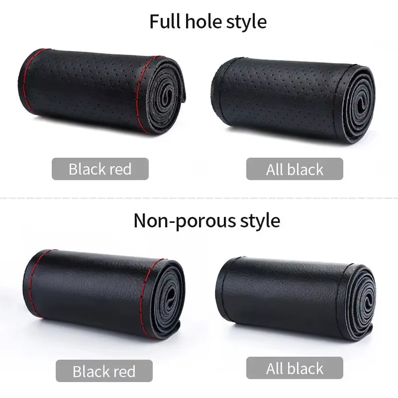 Genuine Leather Steering Wheel Cover for Car Braiding Steering Wheel Protector Covers anti Scratch Steering Accessories