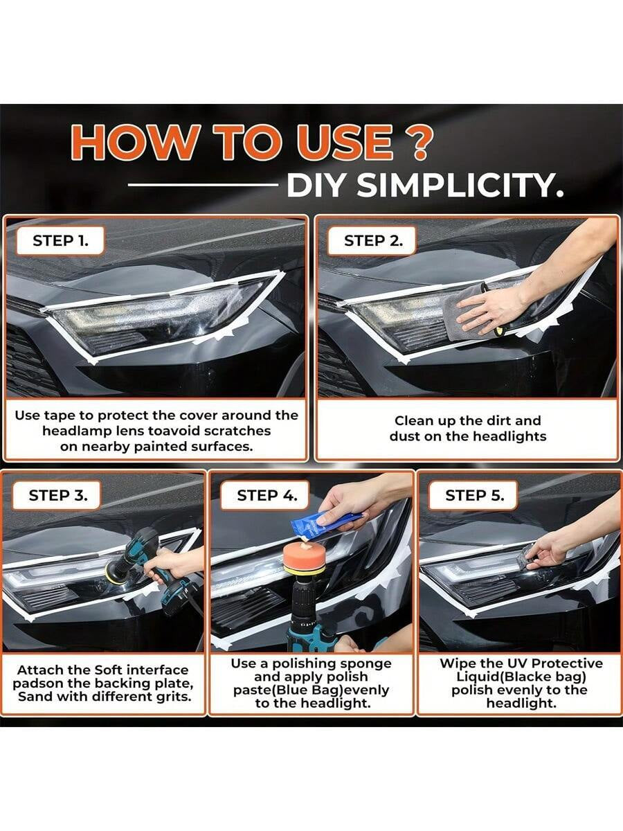 Car Headlight Restoration Polishing Kits Headlamp Repair Kits Car Light Polisher Cleaning Paste Car Paint Care Refurbish Agent