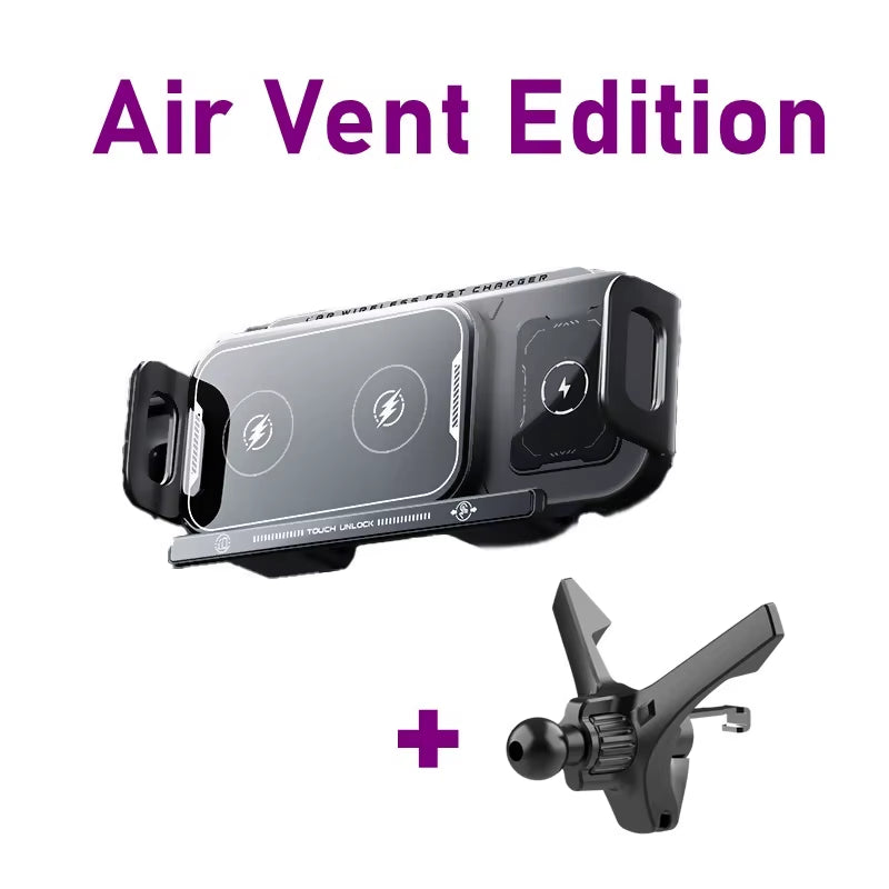 Car Phone Holder Wireless Charger Touch Control Stand for Samsung Galaxy Fold 6 5 4 Z Flip Iphone 16 15 14 13 Pro Max