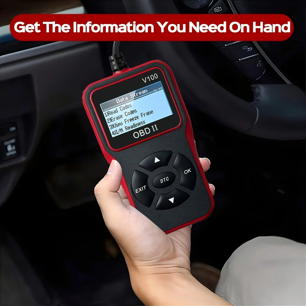 Car OBDII Diagnostic Scanner Code Reader Engine Fault Code Reader Scanner Can Diagnose Scan Tool for All OBD II Protocol Cars