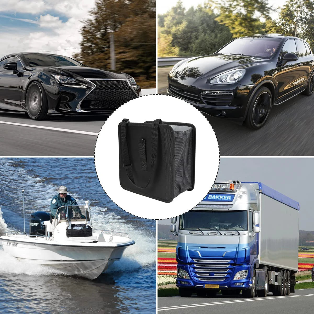 Foldable Car Trash Can 6.58L Car Trash Organizer Bin Portable Hanging Car Dustbin Storage Bag with Adjustable Strap Waterproof