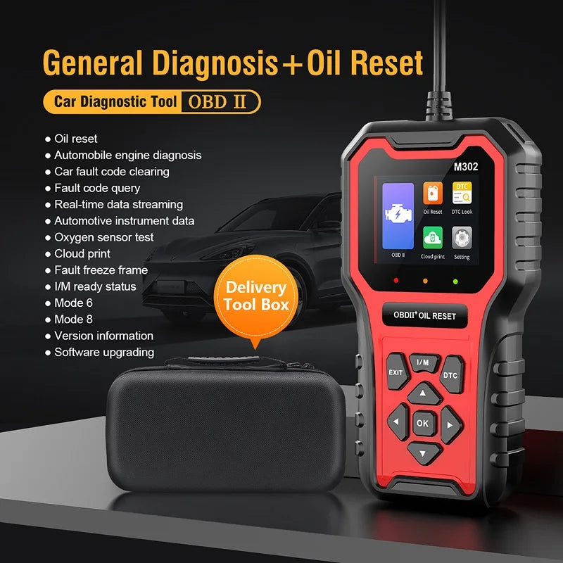 Car Code Reader OBD2 Scanner Diagnostic Tool M302 Professional OBDII Scanner+Oil Reset with OBDII Live Data Check Engine Light