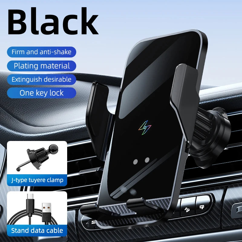 New Wireless Car Phone Holder with Charger 15W Wireless Phone Charging Mobile Holder for Car for Iphone Huawei Samsung Xiaomi