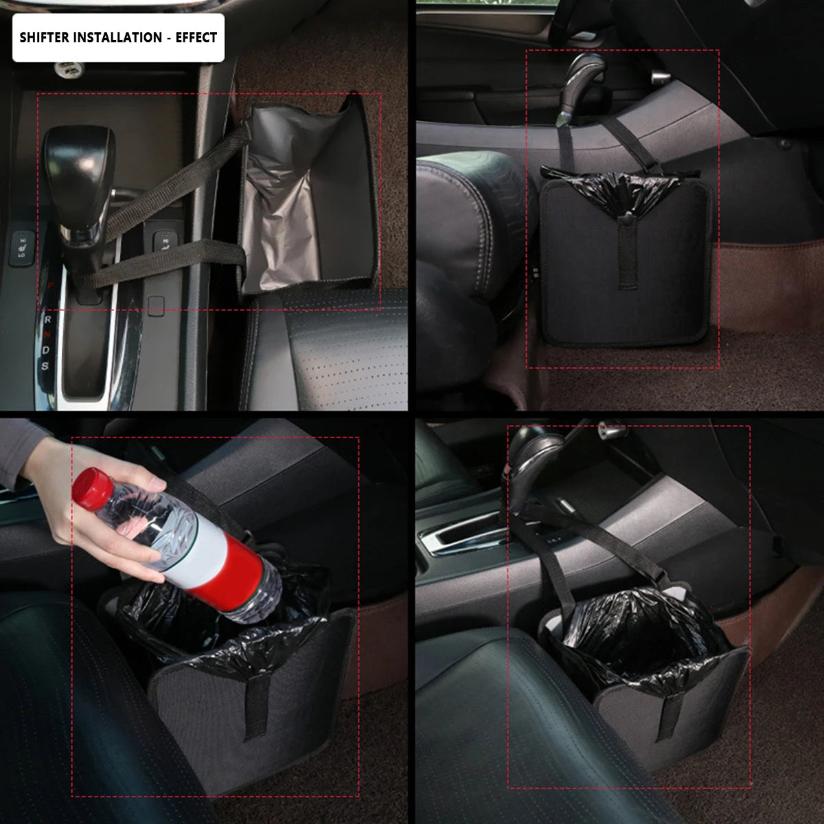 Foldable Car Trash Can 6.58L Car Trash Organizer Bin Portable Hanging Car Dustbin Storage Bag with Adjustable Strap Waterproof