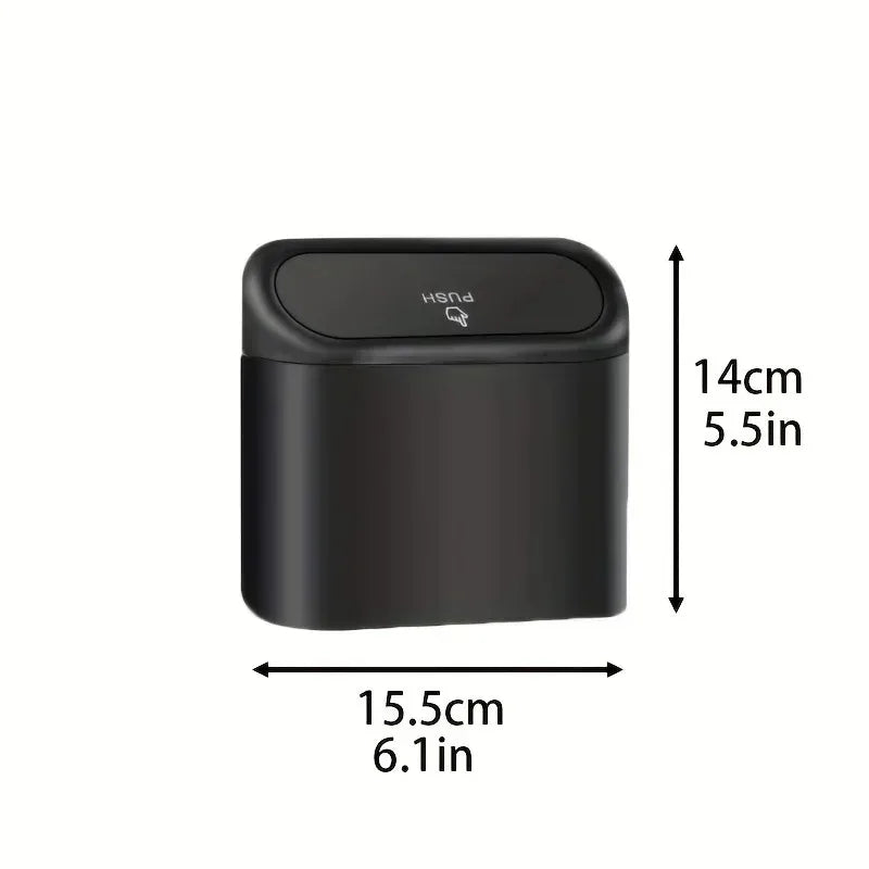 1PC Leak-Proof Mini Car Trash Can with Lid - Includes 60/300 Disposable Bags for Vehicle Interior Waste Management