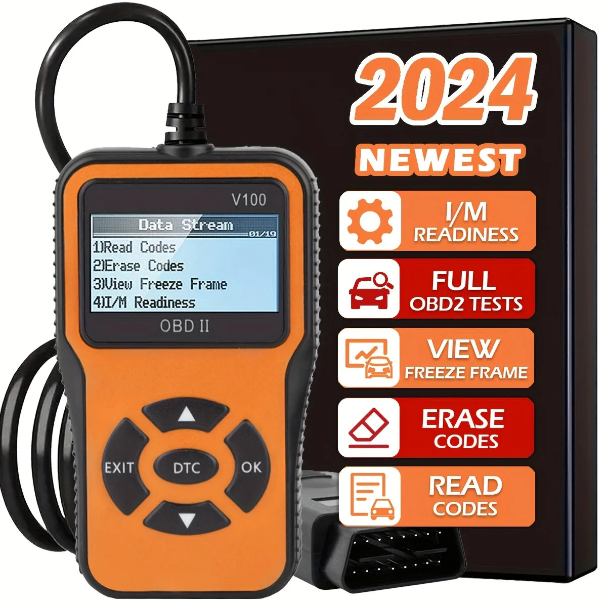 Car OBDII Diagnostic Scanner Code Reader Engine Fault Code Reader Scanner Can Diagnose Scan Tool for All OBD II Protocol Cars