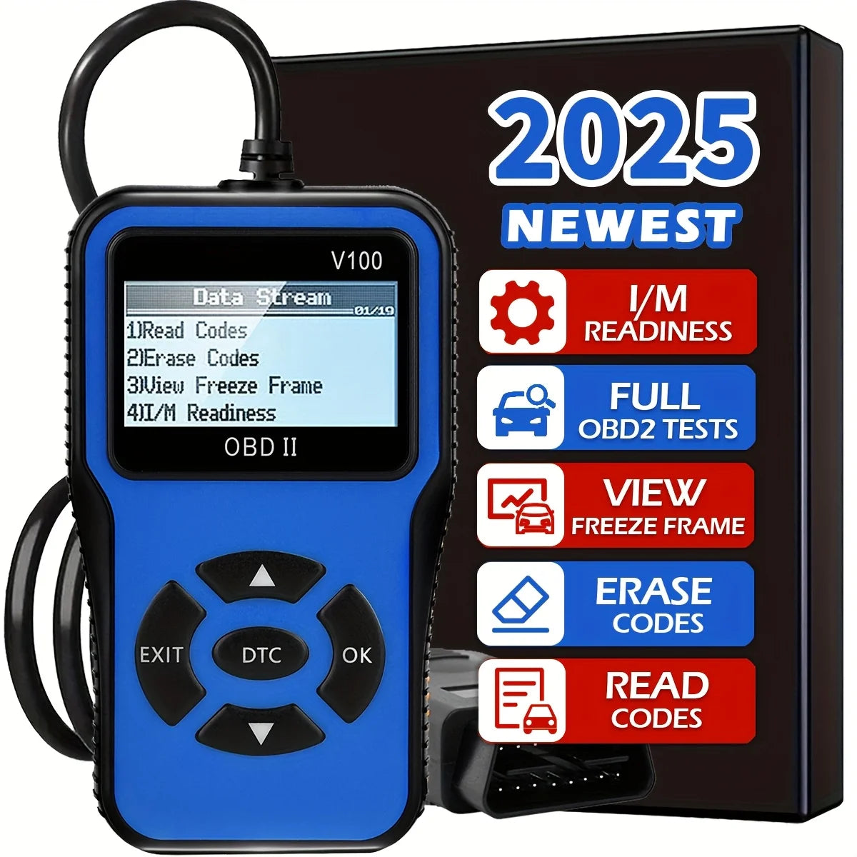 Car OBDII Diagnostic Scanner Code Reader Engine Fault Code Reader Scanner Can Diagnose Scan Tool for All OBD II Protocol Cars