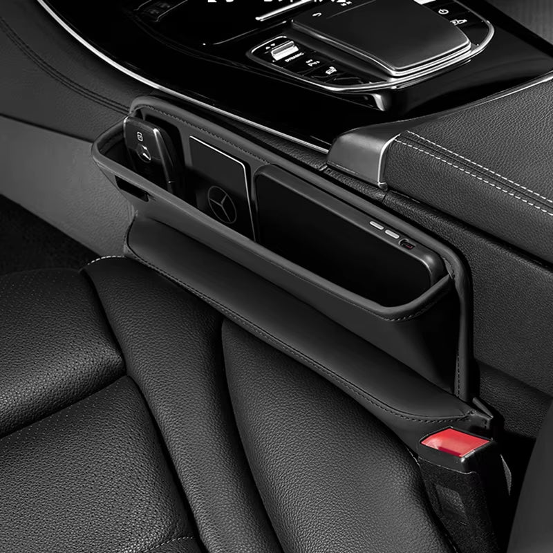 Leather Car Seat Gap Slot Storage Box Case Drop Stop Plug Filler Crevice Phone Holder Front between Seat Organizer Accessories
