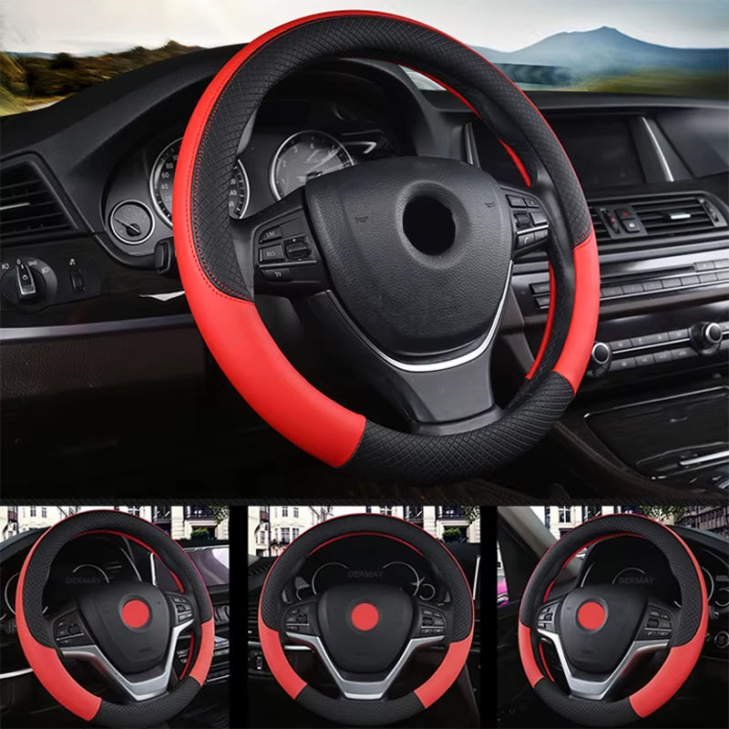 Universal New Steering Wheel Cover Breathable Artificial Leather Car Steering-Wheel Cover Fabric Braid Auto Interior Accessories