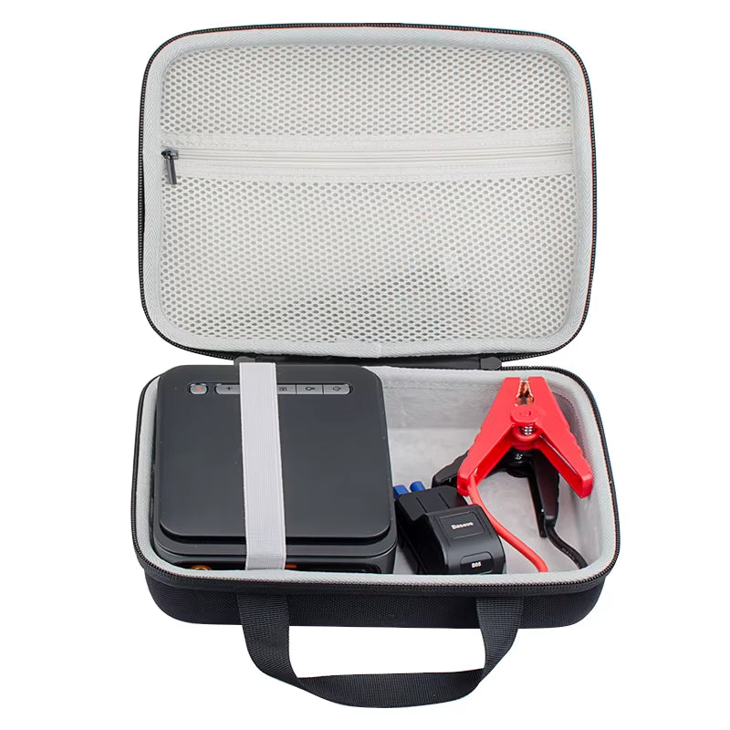 Hard EVA Travel Case for Baseus 2 in 1 Car Jump Starter Power Bank Air Compressor Inflator Pump 1000A Portable Bag
