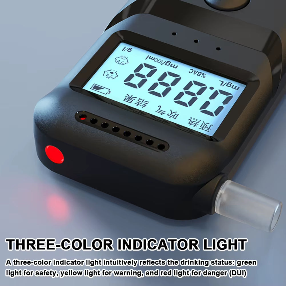 MR997 Handheld Alcohols Tester Portable High-Precise Alcohols Detector High-Sensitive Electronic Breathalyzer LCD Display