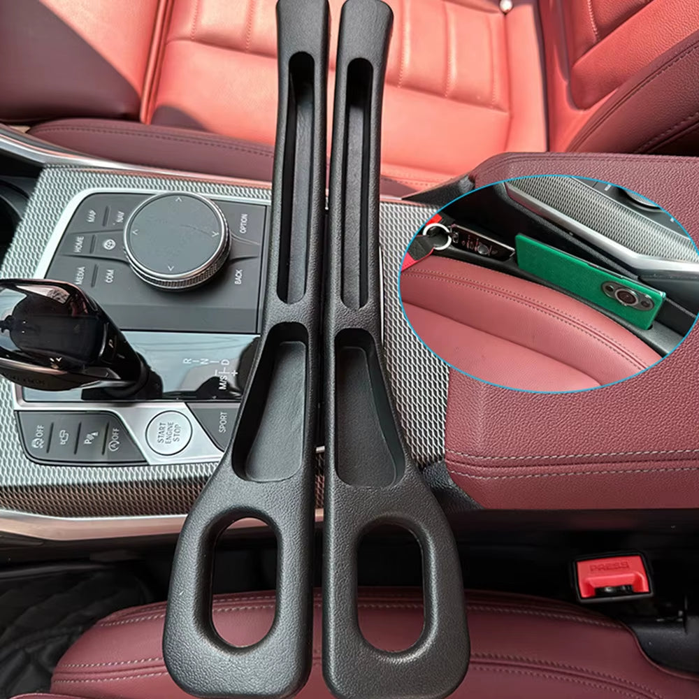 2X Car Seat Gap Filler Organizer U Waterproof Car Seat Gap Plug Strip with 2 Grooves Seat Gap Storage Auto Interior Accessories