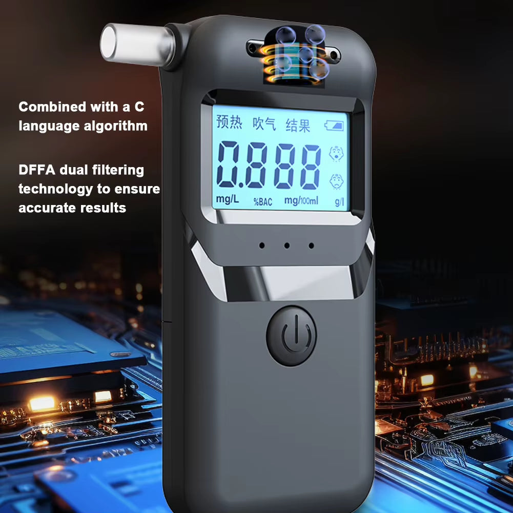 MR997 Handheld Alcohols Tester Portable High-Precise Alcohols Detector High-Sensitive Electronic Breathalyzer LCD Display