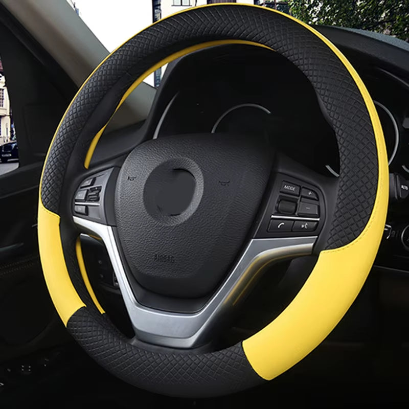 Universal New Steering Wheel Cover Breathable Artificial Leather Car Steering-Wheel Cover Fabric Braid Auto Interior Accessories