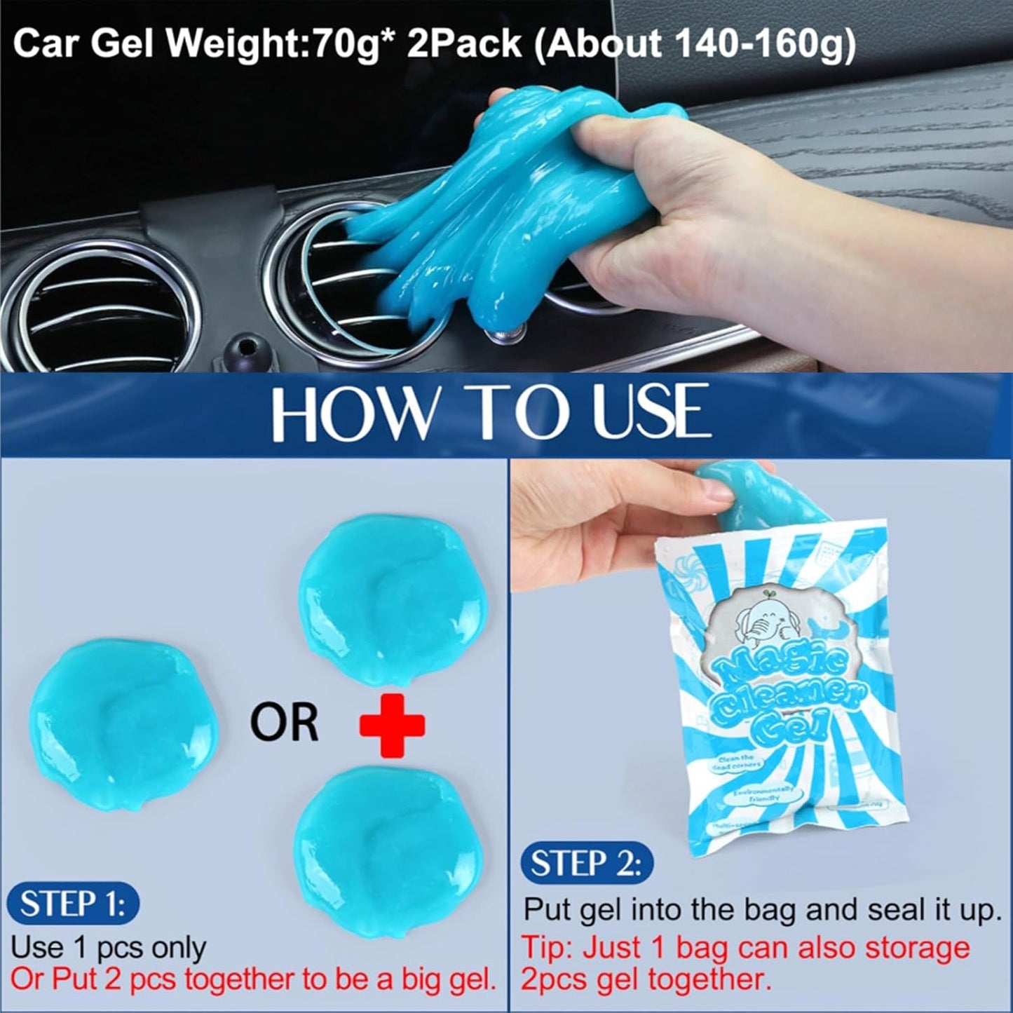 Car Interior Duster Detail Brush Cleaning Gel Kit, Soft Dash Vent Dusting Slime Putty Detailing Brushes Accessories Essentials Supplies Tools for Auto,Truck,Suv,Rv