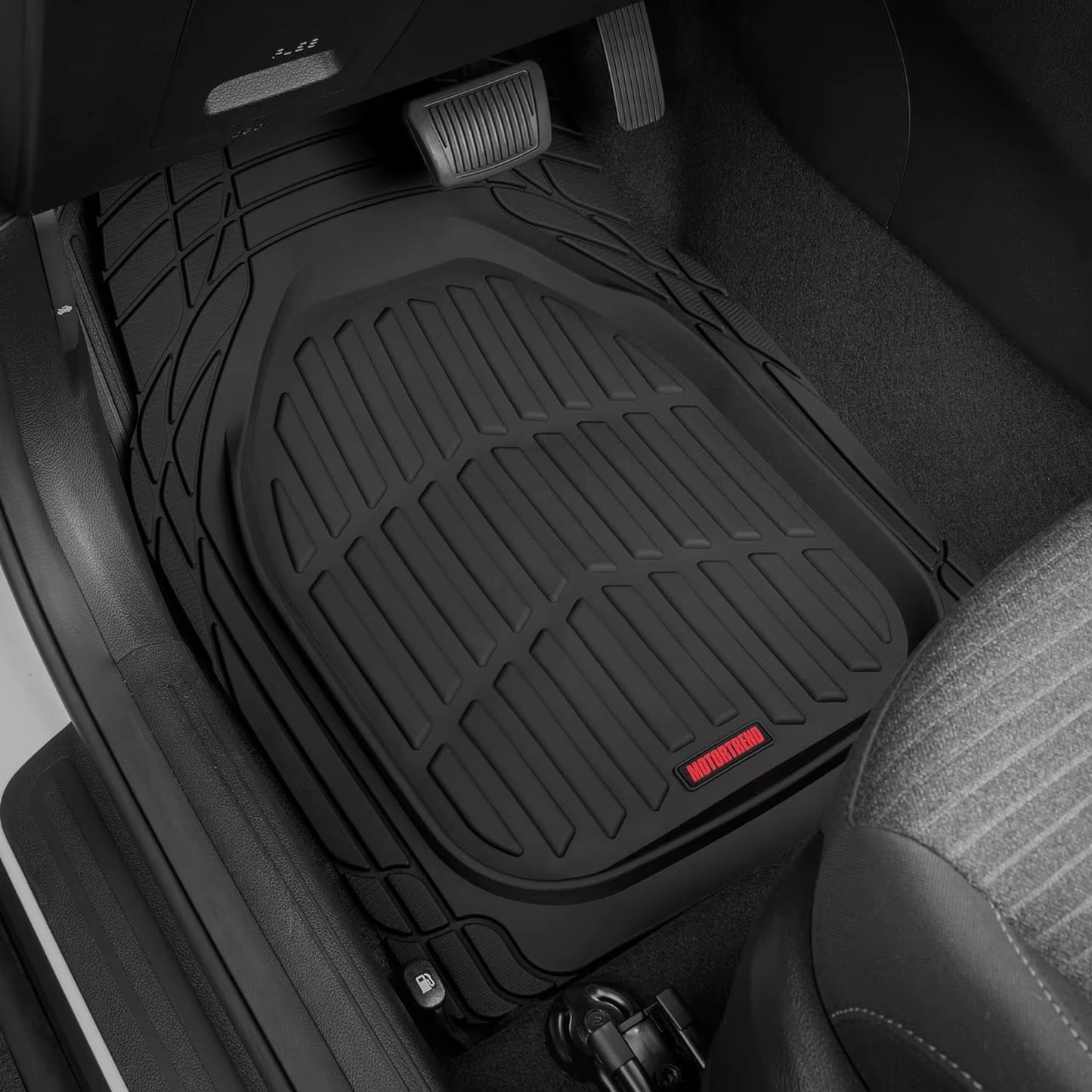 Motor Trend Flextough Floor Mats for Cars, Deep Dish All-Weather Mats, Waterproof Trim-To Fit Automotive Floor Mats for Cars